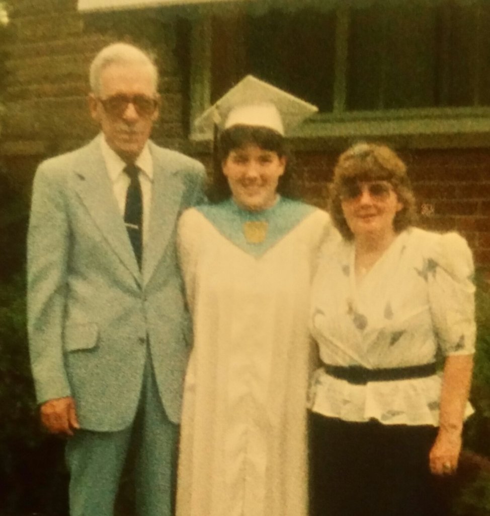 Me and my parents on my high school graduation day.