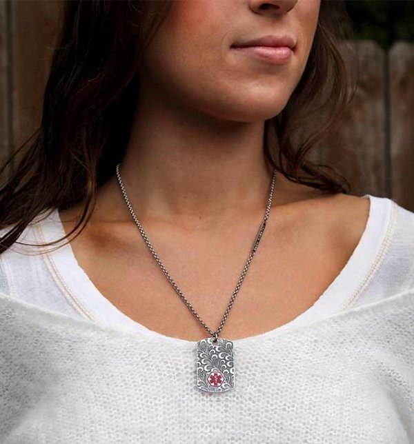 filigree medical ID necklace